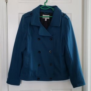 Old Navy Women's Peacock Blue Wool Pea Coat XXL